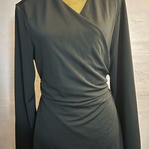 Elegant Black Wrap Blouse